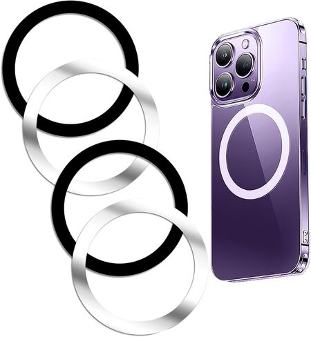 WYNK Magnetic Wireless Charger Universal Metal Rings 6 PCS Compatible for Apple Magsafe Charger, Compatible with iPhone 15/14/13/12 Series(Mini/Plus/Pro/Pro Max) and Samsung Galaxy(Black+White+Sliver) in Kuwait