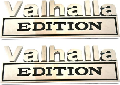 2pcs Big Size Vikings Valhalla Edition Auto Emblems Truck Badge 3D Car Bumper Sticker Assassin's Creed Valhalla Edition Emblem 3D Badges Decals Car Replacement, Viking Seasons (Matte Black) in Kuwait