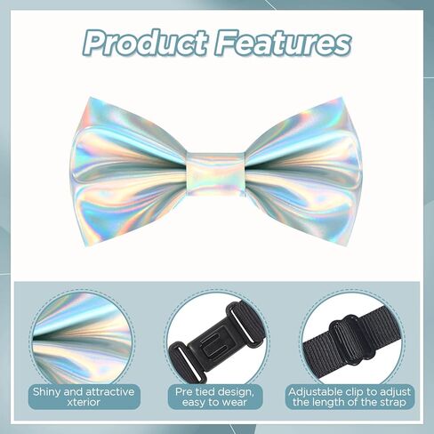 Shiny Leather Bow Tie for Kid Boy Glossy Metallic Bowtie Pre-tied Bowtie for Newborn Baby Toddler Girl Birthday Party in Kuwait