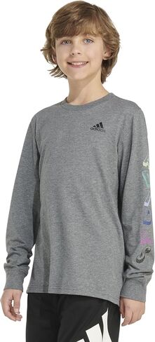 adidas Boys' Long Sleeve Cotton Small Logo T-Shirt in Saudi Arabia