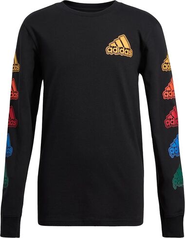 adidas Boys' Long Sleeve Cotton Small Logo T-Shirt in Saudi Arabia