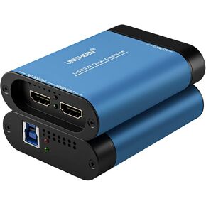 UNISHEEN USB 3.0 HDMI SDI Dual Input Capture Card, Video Broadcast Game Live Stream, HDMI to USB 3.0 HD 1080P Live Streaming Video Grabber Converter