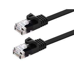Monoprice - 109555 Cat5e Ethernet Patch Cable - Network Internet Cord - RJ45, Flat,Stranded, 350Mhz, UTP, Pure Bare Copper Wire, 30AWG, 50ft, Black