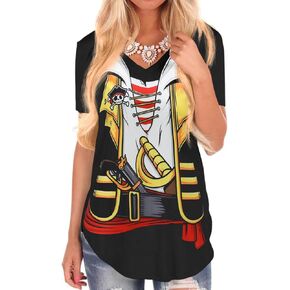 Womens Pirate Costume Funny Pirates T-Shirt Cruise Shirts Accessories Halloween T Shirts