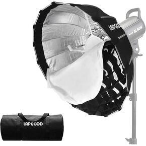 LAPGOOD EQ80 Softbox Beauty Dish 31.5 inch/ 80cm Bowens Mount Diffuser Foldable with Grid Quick Set Double Soft Cloth Design with Carrying Bag Compatible with Flash and Video Lights