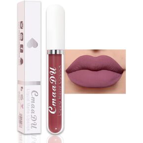evpct CmaaDu 6Pcs Lipstick Matte Liquid Lipstick Lipgloss Set for Women, Dark Deep Bright Ruby Sexy Brick Red Mauve labiales mate 24 horas originales matte larga duracion 24 Hour Lipstick Long Lasting