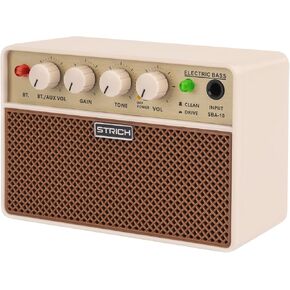 STRICH Electric Guitar Mini Portable Rechargeable Amp, Specially Designed for Beginners of Electric Guitar to Practice, Dual Channel Guitar Amplifier Bluetooth&1/4 Input, Clean/Drive, 2x5W, SEA-10