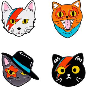 Cute Cat Enamel Lapel Pins Set,Creative Cat Enamel Pins for Backpacks Jackets Hats Bags Novel Pins Badge Gifts Jewelry
