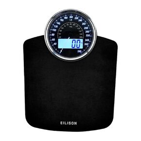 EILISON Highly Advance 2-in-1 Digital & Analog Weighing Scale for Body Weight-400lbs, 4 High Precison GX Sensor Accurate, Thick Tempered Glass, Extra Large Display (Red)