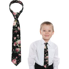 Mantieqingway Floral Ties for Boys, Cotton Floral Boys/Girls Ties, Neckties For Kids Wedding, Graduation, School Uniforms