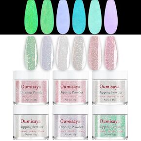 Glow in the Dark Milky White Nail Dip Powder Color 1OZ GL061