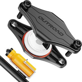 CITYWAY Waterproof AirTag Bike Mount, Hidden Under Bottle Cage | Titanium Security Black Screws | Anti-Theft, Inconspicuous Security (Black)