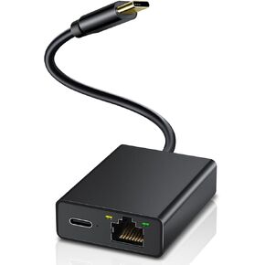ZEXMTE USB C to Ethernet Adapter for TV Stick- USB C to RJ45 Ethernet Network Adapter, Compatible with Chromecast Google TV (HD/ 4K), Laptop, Tablet - Adhesive Tape Included