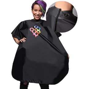 FRAMAR Barber Cape - Hair Cutting Cape with Snap Closure and Rubberized Collar, Haircut Cape