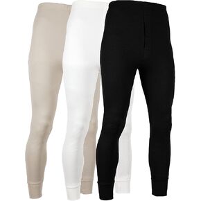 AMERICAN HEAVEN Mens Base Layer Long Pants | 100% Cotton Thermal Leggings | Multi Pack Colors
