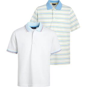 Ben Sherman Boys' Polo Shirt - 2 Pack Classic Fit Short Sleeve Pique Polo - Comfort Stretch Golf Shirt for Boys (8-18)