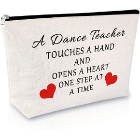 Dance Teacher Appreciation Gift Makeup Bag Dance Gift for Women Thank You Gift for Dancer Dance Mom Birthday Gift Graduation Gift for Dance Student Retirement Christmas Gift Travel Cosmetic Pouch