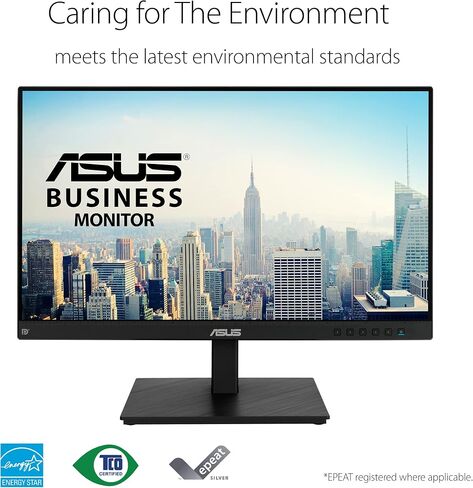 ASUS 23.8" 1080P Video Conferencing Monitor (BE24EQSK) - Full HD, IPS, Built-in Adjustable 2MP Webcam, AI Noise-canceling Mic, Speakers, Eye Care, DisplayPort, HDMI, Wall Mountable, Height Adjustable in Kuwait