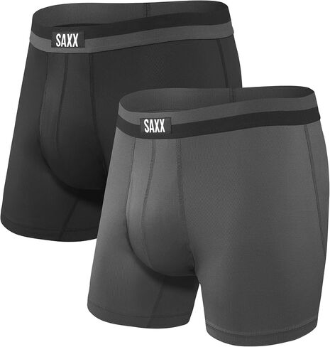 ملابس داخلية للرجال من SAXX - سراويل داخلية شبكية رياضية مع دعم جراب مدمج - سراويل داخلية للتمرين، عبوة من قطعتين، أسود Digi DNA/جرافيت، مقاس X-Large in Kuwait
