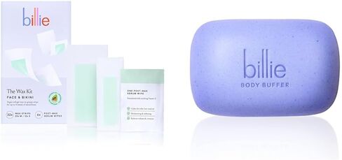 Billie Wax Kit - Body & Underarm - Easy & Convenient - No Heat - Made With Aloe & Avocado Oil - Vegan Soft-Gel - 36 wax strips - 6 post-wax serum wipes in Kuwait