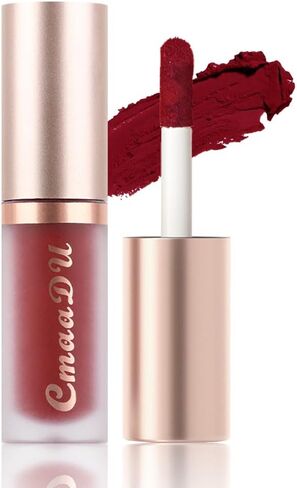 evpct CmaaDu 6Pcs Lipstick Matte Liquid Lipstick Lipgloss Set for Women, Dark Deep Bright Ruby Sexy Brick Red Mauve labiales mate 24 horas originales matte larga duracion 24 Hour Lipstick Long Lasting in Kuwait