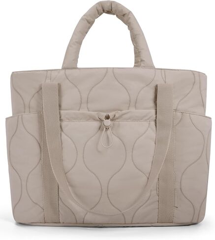 BAGSMART Puffer Tote Bag for Women, Quilted Travel Tote Bag for Work, Large Lightweight Travel Bags with Zipper in Saudi Arabia