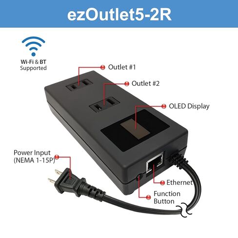 ezOutlet5 - مفتاح الطاقة عن بعد IP وWiFi مع إمكانية إعادة التشغيل (طاقة تيار متردد/منفذ فردي/iOS/Android/Cloud/Web يمكن التحكم فيه) - أحدث طراز (EZ-72b) in Kuwait