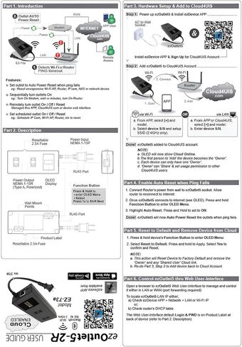 ezOutlet5 - مفتاح الطاقة عن بعد IP وWiFi مع إمكانية إعادة التشغيل (طاقة تيار متردد/منفذ فردي/iOS/Android/Cloud/Web يمكن التحكم فيه) - أحدث طراز (EZ-72b) in Kuwait