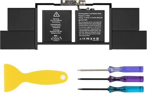 استبدال بطارية A1708، بطارية A1713 لجهاز MacBook Pro 13 بوصة A1708 [أواخر 2016، منتصف 2017] EMC 2978 3164 MPXQ2LL MLL42LL MLUQ2LL MPXR2LL MPXU2LL MPXT2LL MacBookPro13,1 14,1 11.4V 54.5Wh 4781mAh in Kuwait