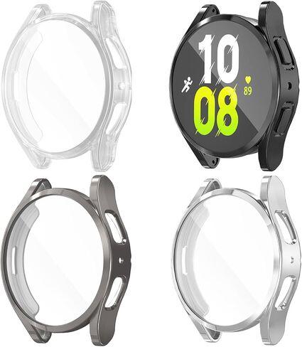 Yolovie (4 Pack) Screen Protector Case Compatible for Samsung Galaxy Watch 6 40mm (2023 Verison) Silicone Bumper Full Protective Shell Face Cover (Watch 6 40mm Clear x 4) in Kuwait