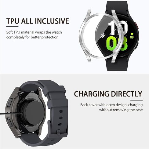 Yolovie (4 Pack) Screen Protector Case Compatible for Samsung Galaxy Watch 6 40mm (2023 Verison) Silicone Bumper Full Protective Shell Face Cover (Watch 6 40mm Clear x 4) in Kuwait