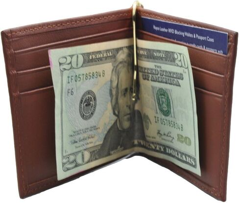 Royce Leather RFID Blocking Money Clip Credit Card Wallet in Leather, Black, One Size in Saudi Arabia