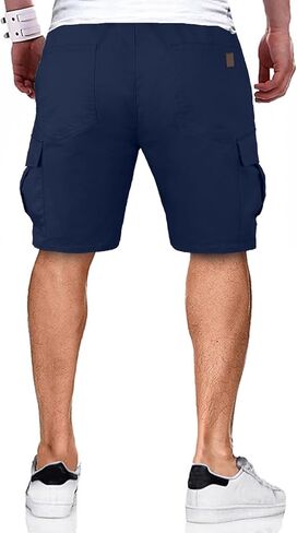 شورت كاجوال للرجال من Cargo Jogger برباط وخصر مطاطي، شورت صيفي للشاطئ، شورت رياضي قابل للتمدد مع 6 جيوب in Kuwait