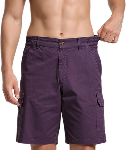 Men's 10'' Stretch Cargo Shorts Relaxed Fit Elastic Waist Hiking Work Shorts with Pockets in Saudi Arabia