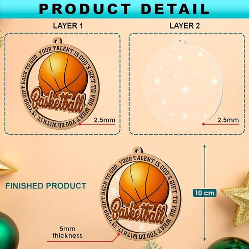 زخارف الكمان GOSBLUE لشجرة عيد الميلاد، زخرفة الكمان 2 طبقة ديكور من الخشب والأكريليك، ديكور الكمان 2023، هدايا لمحبي الكمان، عازف الكمان، عشاق الموسيقى، مدرس الكمان. in Kuwait