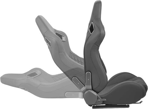 ‎DNA MOTORING Pair of Universal Reclinable Racing Seats with Sliders,20.5" W X 21" D X 37" H,White,RS-JBR-011-WH-WH in Saudi Arabia
