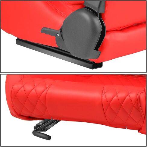‎DNA MOTORING Pair of Universal Reclinable Racing Seats with Sliders,20.5" W X 21" D X 37" H,White,RS-JBR-011-WH-WH in Saudi Arabia