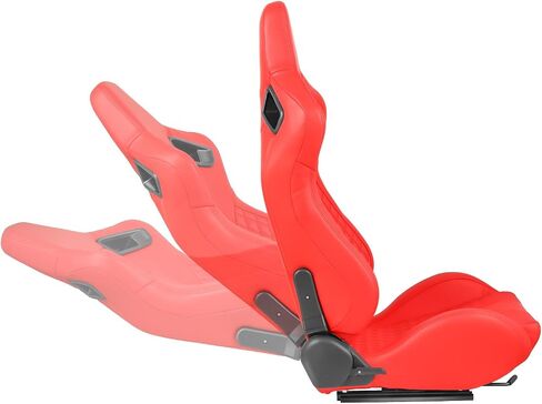 ‎DNA MOTORING Pair of Universal Reclinable Racing Seats with Sliders,20.5" W X 21" D X 37" H,White,RS-JBR-011-WH-WH in Saudi Arabia