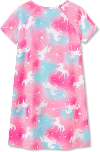 Tebbis Teen/Little Girls Nightgown – Summer Short Sleeves Sleepwear Trendy Tie Dye Spiral Nightdress Pajama Size 6-16 in Saudi Arabia