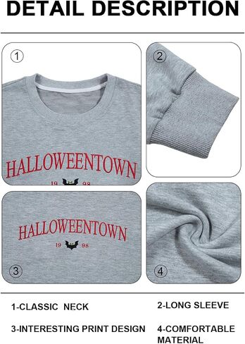 Halloween Sweatshirts for Women Halloweentown University T Shirt Funny Party Spooky Academy Pullover Sweatshirt in Saudi Arabia
