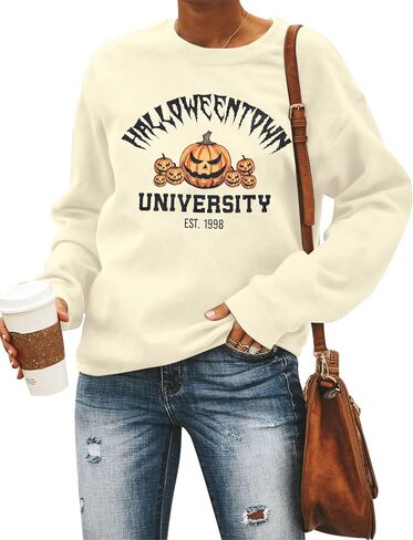 Halloween Sweatshirts for Women Halloweentown University T Shirt Funny Party Spooky Academy Pullover Sweatshirt in Saudi Arabia