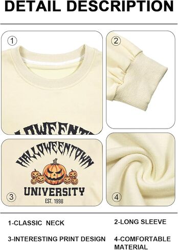 Halloween Sweatshirts for Women Halloweentown University T Shirt Funny Party Spooky Academy Pullover Sweatshirt in Saudi Arabia