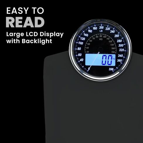 EILISON Highly Advance 2-in-1 Digital & Analog Weighing Scale for Body Weight-400lbs, 4 High Precison GX Sensor Accurate, Thick Tempered Glass, Extra Large Display (Red) in Saudi Arabia