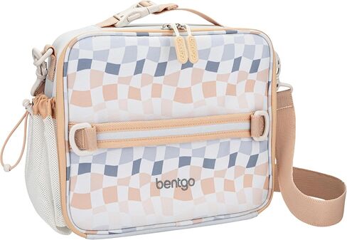 حقيبة غداء Bentgo® للأطفال (مجموعة Whimsy & Wonder) - حقيبة غداء متينة مزدوجة العزل للأطفال بعمر 3 سنوات فما فوق؛ يحمل صندوق الغداء/زجاجة المياه/الوجبات الخفيفة؛ قماش مقاوم للماء وجيوب بسحاب (Geo Speckle) in Kuwait