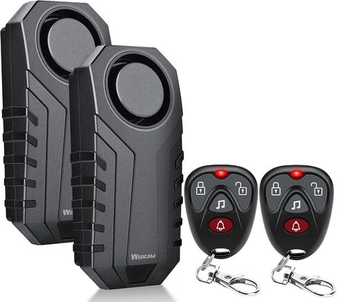 WSDCAM 113dB Loud Anti Theft Vibration Sensor Alarm Systems for Electric Bike Motorcycle Golf Car Trailer Mailbox Garage Door Waterproof Home Security Bike Accessories Bike Alarm with Remote in Kuwait