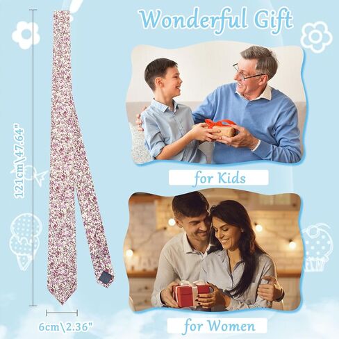 Boys Floral Tie, Kids Cotton Ties 8 10 12 Years, Self-Tie Necktie for Wedding Graduation Uniform School in Saudi Arabia