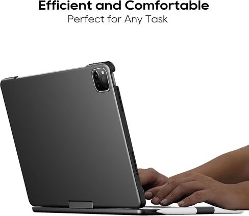 حافظة لوحة مفاتيح edaiser iPad Air الجيل الخامس 4th 10.9 بوصة وiPad Pro 11 4th 3rd 2nd Gen 2022 غطاء لوحة مفاتيح دوارة Smart Touch Folio مع لوحة تتبع بلوتوث حامل قلم رصاص بإضاءة خلفية، رمادي معدني in Kuwait