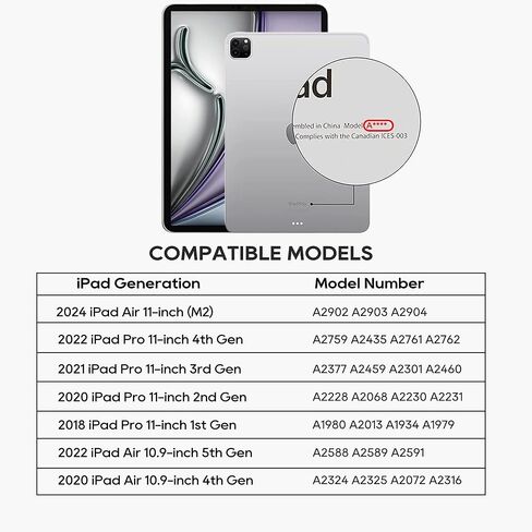 حافظة لوحة مفاتيح edaiser iPad Air الجيل الخامس 4th 10.9 بوصة وiPad Pro 11 4th 3rd 2nd Gen 2022 غطاء لوحة مفاتيح دوارة Smart Touch Folio مع لوحة تتبع بلوتوث حامل قلم رصاص بإضاءة خلفية، رمادي معدني in Kuwait