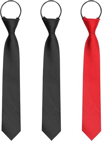 Ties for Women, Adjustable Pre Tied School Tie for Boys Girls Kids Black/Red Zipper Tie for Uniforms, Shirt, Jk in Saudi Arabia