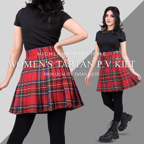 Scottish Tartan Kilts for Women Traditional Tartan Pleated Women's Kilt in Saudi Arabia